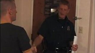 Red hot police pecker whacking horny stud in gay hardcore sex porn video